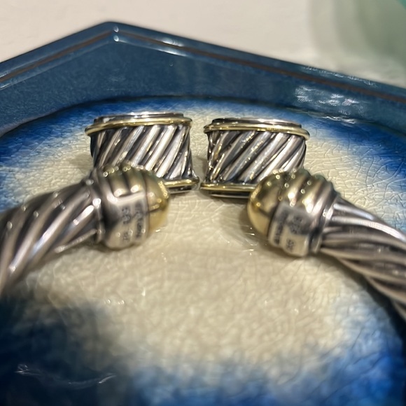 DAVID YURMAN bracelet and earrings. Silver and gold, beautiful. - Picture 4 of 8